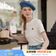 哈吉斯（HAZZYS）女裝 夏季女士【3A抗菌】PHIZ圓領(lǐng)休閑簡約短袖T恤女 米黃色OW (155/80A 36) S