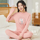 恒源祥少女秋衣秋褲女純棉套裝初中高中學(xué)生12大童15歲保暖內(nèi)衣全棉薄款 陽紅小兔 L (170) 建議體重79-119斤