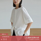 旅途原品 設(shè)計(jì)感襯衫女60s精梳棉短袖襯衫開(kāi)叉休閑百搭小衫秋輕薄上衣 白色 - 現(xiàn)貨 M(160cm)