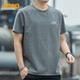 吉普（JEEP）美國正品重磅圓領短袖T恤夏季新款潮流男士寬松休閑運動半袖上衣 灰色 薄款 【官方正品】 XL 【推薦體重135-150斤】