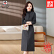 AEMAPE高級感氣質(zhì)羊毛呢加厚高端輕奢連衣裙兩件套女2025秋冬新款套裝裙 高級灰 L 110-120斤