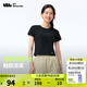 蕉下（beneunder）【安心品質(zhì)】短袖T恤女士輕薄透氣短款修身休閑百搭圓領(lǐng)上衣CC960 漫暮黑 M