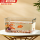 歡刻亞克力小魚(yú)缸 桌面魚(yú)缸客廳家用透明烏龜缸辦公室小型金魚(yú)缸 透明 透明色長(cháng)方形33*24*15cm