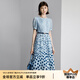 顏域時(shí)尚波點(diǎn)連衣裙2024新款女夏季通勤藍(lán)色圓領(lǐng)中長(zhǎng)款短袖裙子女 藍(lán)波點(diǎn) L/40