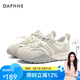 達(dá)芙妮（DAPHNE）德訓(xùn)鞋女舒適百搭休閑增高潮流板鞋2025春季新款運(yùn)動(dòng)小白鞋女 銀色 單層 4.0cm 37 (235mm)