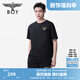 BOY LONDON【小logo】春夏情侶款簡(jiǎn)約休閑雙色針織短袖T恤N01916 黑色 L