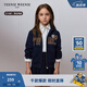 Teenie Weenie Kids小熊童裝24秋款男女童復古學院風連帽衛(wèi)衣開衫 藏青色 110 cm