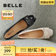 百麗（Belle）簡約高跟單鞋商場同款真皮粗跟通勤單鞋B5M1DCQ4 黑色 37 (235mm)
