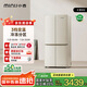 小吉（MINIJ）[國家補貼20%]512L雙變頻風(fēng)冷無霜一級能效十字對開門客廳奶油風(fēng)復(fù)古冰箱四門BCD-JS512WB