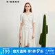 S.DEER圣迪奧女裝OL風V領收腰拼接不規(guī)則連衣裙S223Z121B 米白/48 S 160