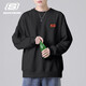 SKECHERS斯凱奇潮流衛(wèi)衣男生春秋新款圓領(lǐng)套頭衫t恤青少年休閑寬松運(yùn)動(dòng)服 M156-0018碳黑 L /175
