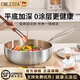 CMLZIUA德國(guó)無(wú)涂層316不銹鋼平底鍋家用不粘鍋電磁爐燃?xì)庠顚Ｓ门Ｅ偶邋?30cm加深316煎鍋【帶蓋】 30cm