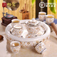 暢璽景德鎮茶具套裝高檔家用客廳中式簡(jiǎn)約雙層陶瓷器功夫茶杯茶壺送禮 白金盞茶具套裝
