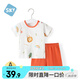 舒貝怡嬰兒衣服短袖套裝夏季寶寶純棉短褲兩件套兒童外出衣服白色80CM