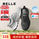 百麗網(wǎng)面透氣健步鞋男25新夏厚底休閑運動鞋A2025BM5 玄馳黑  41