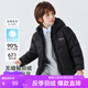 雪中飛【壓膠工藝】?jī)和鸾q服新款男女童秋冬季輕薄保暖外套 黑色 160