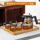 飄逸杯泡茶壺2025新款全玻璃內膽茶水分離沖茶器沏茶杯茶具用品 墨色飄逸壺+90ml品杯4個(gè)+竹盤(pán)