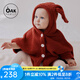 OAK FAMILY嬰兒斗篷外出防風(fēng)秋冬季寶寶披風(fēng)擋風(fēng)保暖兒童外套 紅色 100 cm【推薦身高90-100cm】2-3歲