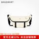 BAGSMART斜挎包潮牌男生胸包運動腰包騎行男士包包女餃子包挎包背包單肩包 奶油黃