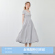 樂(lè)町針?biāo)笃唇踊òL(zhǎng)裙設(shè)計(jì)感機(jī)能風(fēng)短袖裙涼感T恤裙 灰色（現(xiàn)貨） S