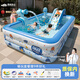 西哈泳士?jì)和錃庥斡境丶矣檬彝鈰雰河斡就凹雍裣丛枧鑼殞殤?hù)外大型戲水池 加厚2.1米3層【暢玩套餐】有線(xiàn)芯閃充