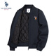 U.S. POLO ASSN.夾克外套男秋季男士休閑立領(lǐng)飛行茄克保羅寬松上衣深藍(lán)L