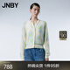 江南布衣（JNBY）春秋季女裝針織開衫溫柔提花碎花毛衣簡約休閑百搭5O2314020 105/半漂白 L