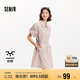 森馬（Semir）連衣裙女翻領(lǐng)燈籠袖休閑風(fēng)2025夏季防曬收腰短裙戶外109325114027
