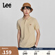 Lee標(biāo)準(zhǔn)版型小logo印花男翻領(lǐng)短袖polo衫 卡其色 常規(guī)  M 