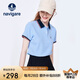 Navigare意大利小帆船女士修身輕薄短袖POLO領(lǐng)T恤上衣2325524506 藍(lán) XL 