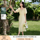 香影法式方領(lǐng)天絲連衣裙女2025夏裝新款萊賽爾歐若風(fēng)收腰黃色裙子 透明黃 M 160/84A/95-110斤