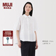 無(wú)印良品（MUJI）女式 涼感 襯衫領(lǐng)短袖襯衫女士襯衣女裝25年夏季上衣涼感物語(yǔ) 白色 L (165/88A)