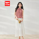 IEF/愛(ài)依服2025夏季新款港風(fēng)復古格子背心半身裙度假通勤上下套裙 紅白格 S