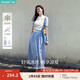 茵曼法式POLO領(lǐng)鏤空薄針織衫2025夏季女裝新款立體花朵短袖上衣 奶油白 M