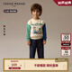 Teenie Weenie Kids小熊童裝24秋冬款男女寶寶撞色印花加絨衛(wèi)衣 綠色 100cm