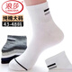 浪莎（LangSha）襪子男士特大碼中筒襪純棉運動(dòng)全棉男襪秋冬季中厚大腳46碼防臭48 100%棉【5雙白色】加大碼2102款 2XL /43至48碼