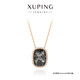 XUPING旭平首飾S1經(jīng)典枕頭項(xiàng)鏈送女士禮物首飾 黑灰 約40+5cm