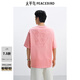 太平鳥男裝【商場(chǎng)同款】 后背潮流刺繡美式短袖T恤男潮B2CNF2514 微光淡紫1 L