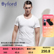 BYFORD\百富夏季有機(jī)棉打底衫內(nèi)衣圓領(lǐng)男士T恤短袖-MW812 白色 M