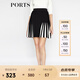 PORTS寶姿  新品女裝簡(jiǎn)約黑白撞色魚(yú)尾裙擺半身裙LA8K250FZX003 黑色混色 S