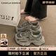CAMILA KSENIA老爹鞋女士2025新款夏季時尚厚底增高百搭網(wǎng)面透氣休閑運(yùn)動女鞋子 灰色 35