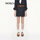 MO&Co.【C+系列】半身裙2025秋新品原牛牛仔短裙中低腰MBE3SKT017 牛仔藍色 S