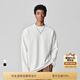 BODYDREAM國潮長袖t恤男圓領(lǐng)針織打底衫情侶裝基礎(chǔ)美式休閑套頭衫 白色 XXXL  220-250斤