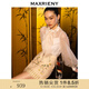 MAXRIENY【商場(chǎng)同款】鎏光花鳥(niǎo)繡花短裙藝術(shù)復(fù)古感 拼花 S 01