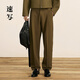 速寫(xiě)男裝秋冬新款休閑針織褲寬松彎刀褲高彈休閑潮男士長(cháng)褲時(shí)尚 263英式卡其 M