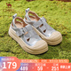 駱駝（CAMEL）羅馬涼鞋女簡約鏤空搭扣厚底包頭休閑涼鞋 L25M714018 銀色 36 