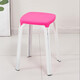 斯麗凱家用塑料方凳子時(shí)尚創(chuàng  )意高凳加厚彩色板凳簡(jiǎn)易圓凳餐換鞋凳子椅子 紫色 升級款雙管