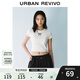 UR2025春季新款女裝拼接蕾絲蝴蝶結修身短袖T恤UYY450033 本白 (修身款) M