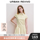 UR【寶藏裙】秋款女裝學(xué)院風(fēng)百褶廓形短袖連衣裙UYY740010 米白 M