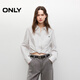 ONLY2025夏季新款通勤短款正肩收腰系結長(cháng)袖襯衫女|125305005 H22琳達條紋 M
